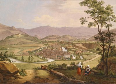 Udsigt over Liris Falls ved Isola di Sora af Unknown